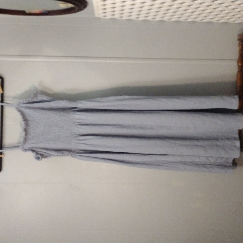 H&M summer dress with top shirring and stretch sz XL light blue